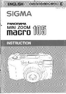 Sigma Mini Zoom 105 manual. Camera Instructions.
